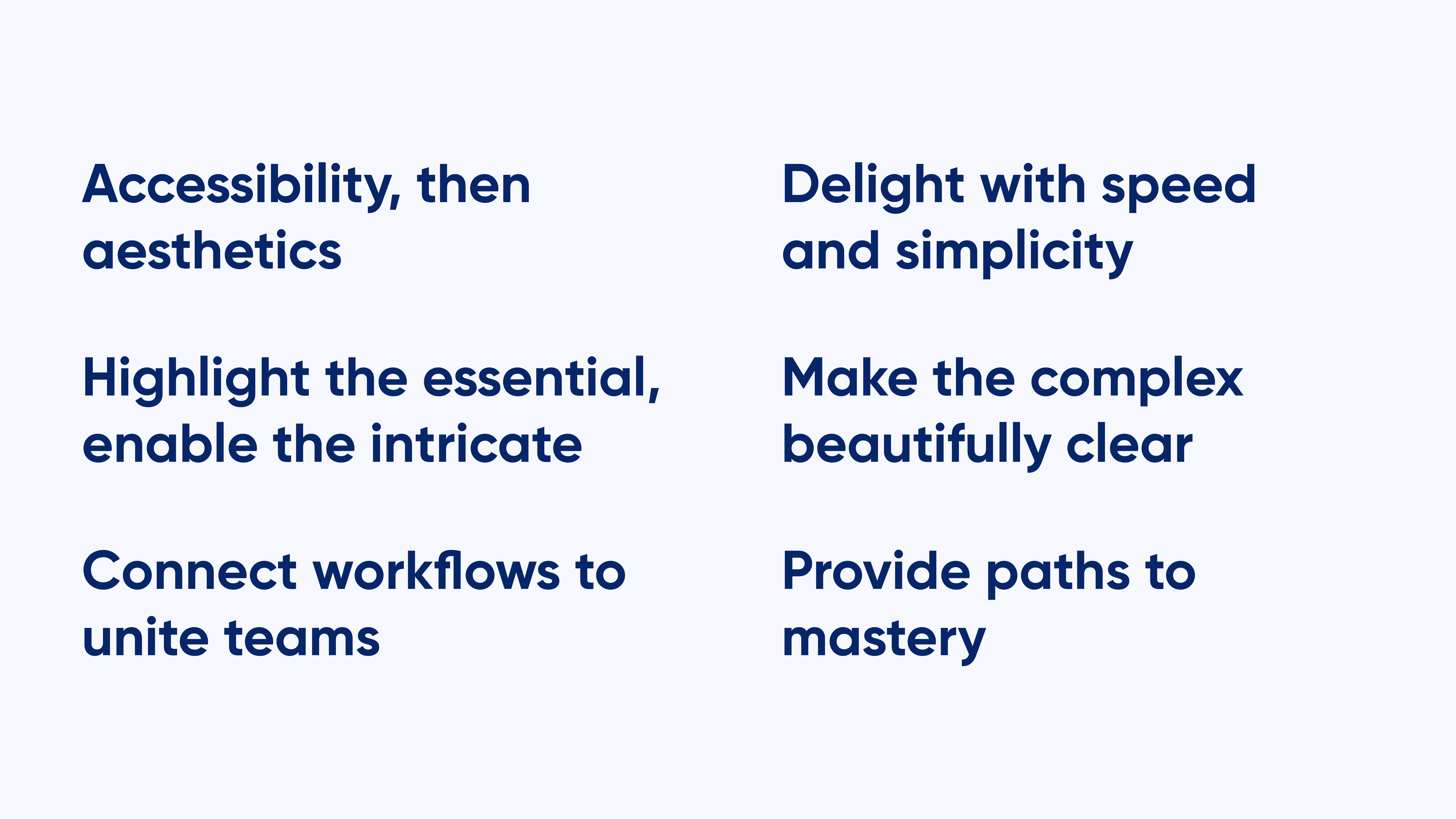 Summary of design principles