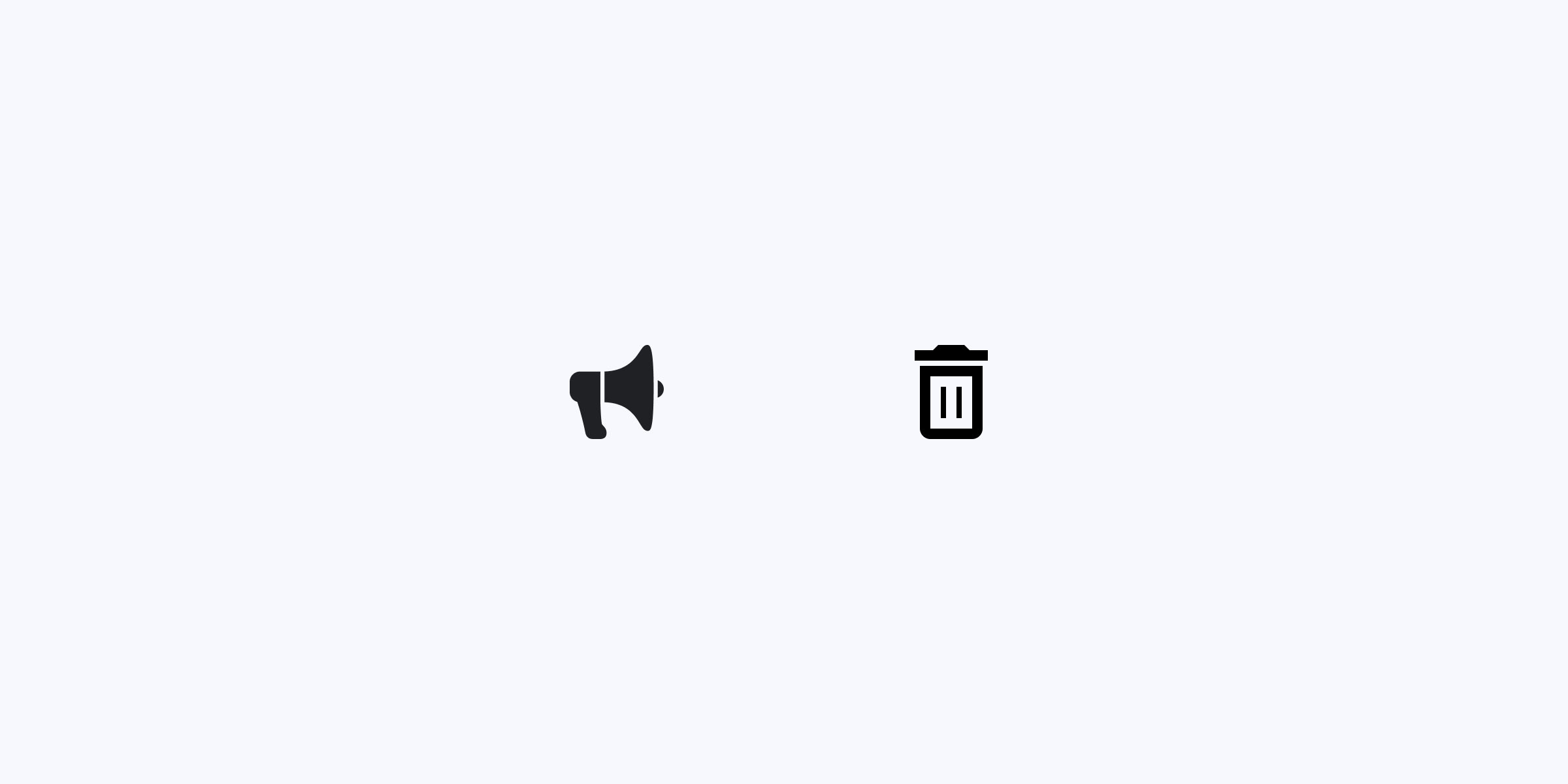 Overly complex and detailed versions of trash can and location pin icon.