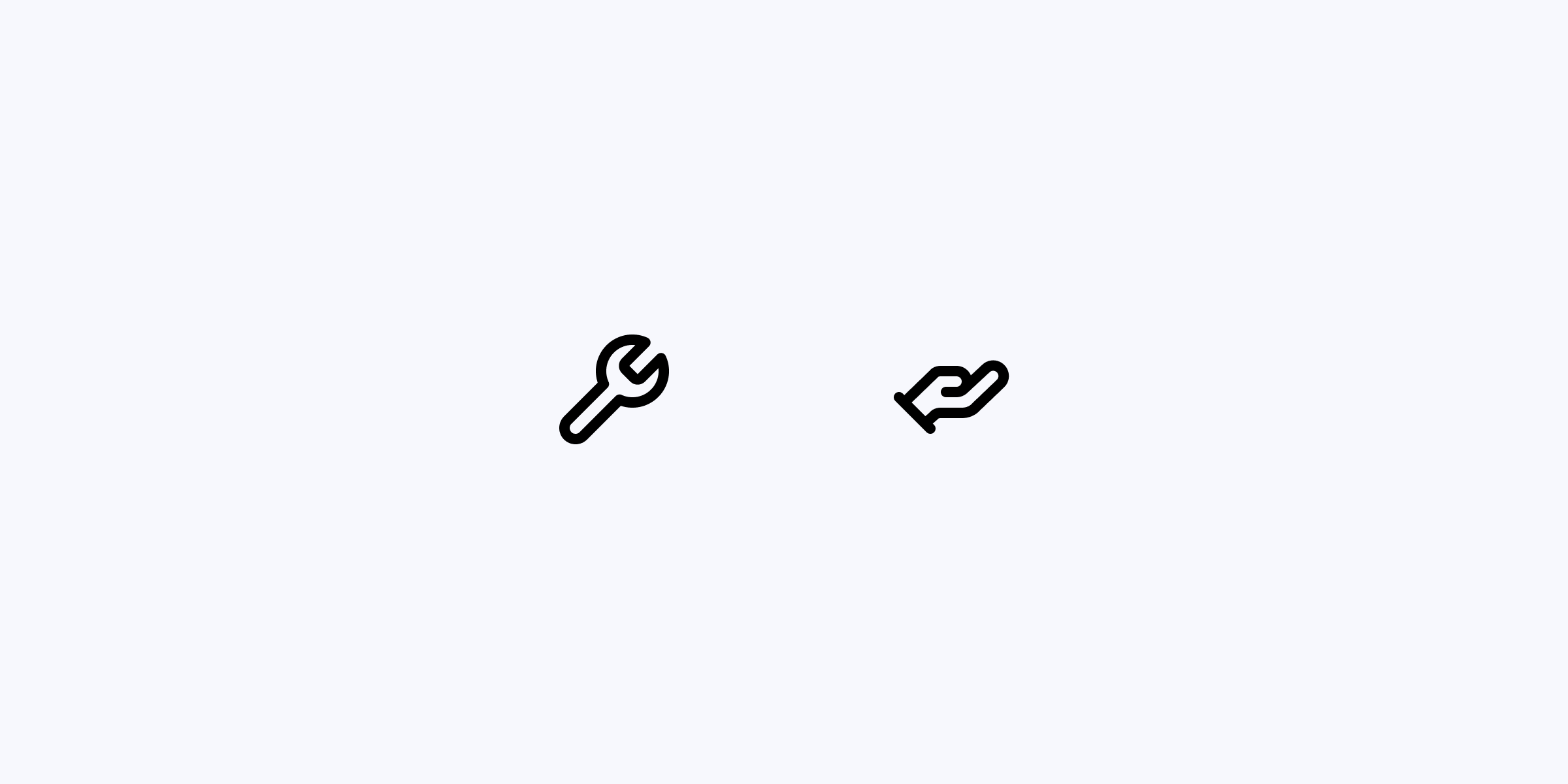 a less universal wrench icon and a more ambiguous user-search icon.