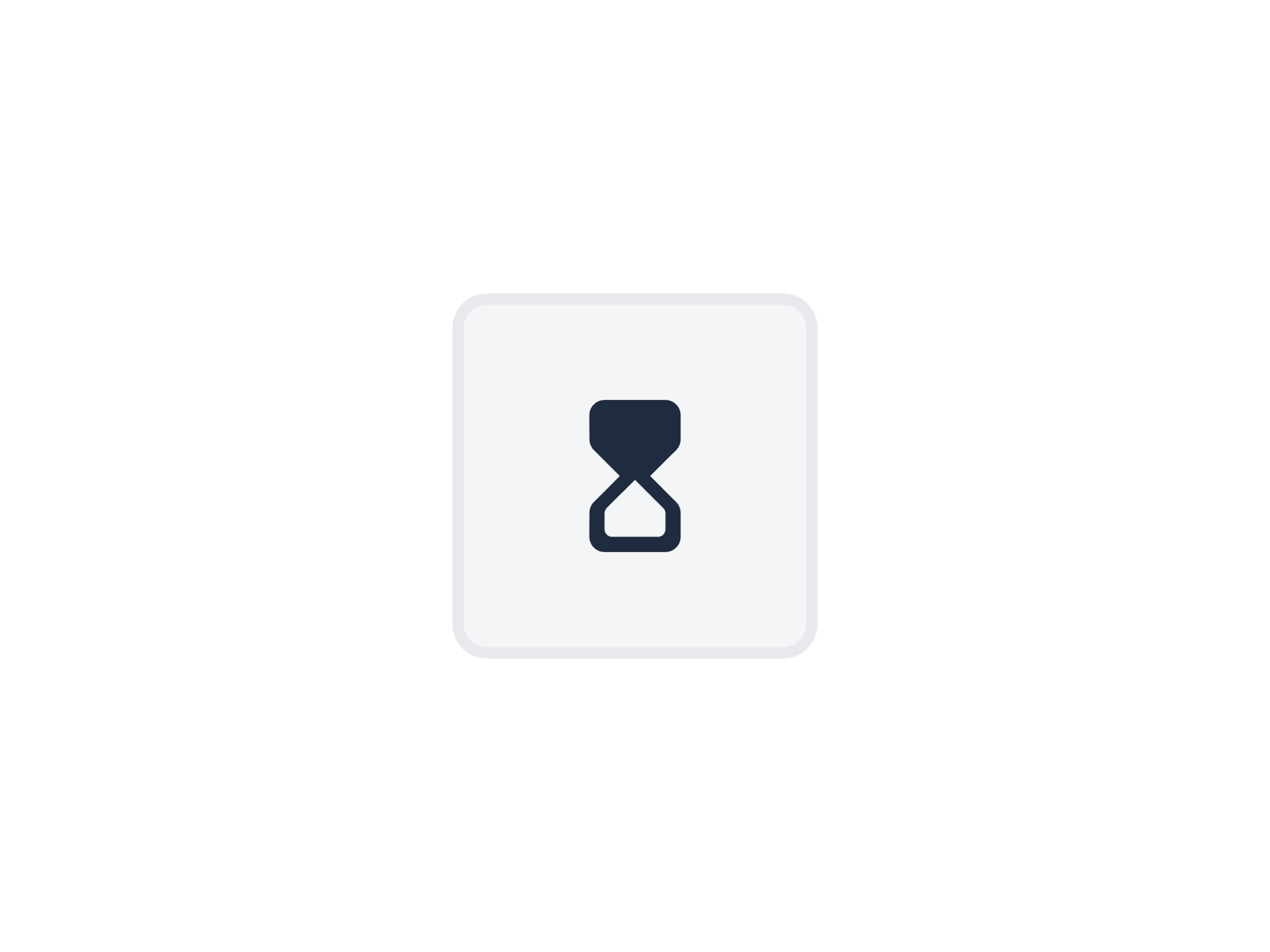 A button in a loading state with a timeglass icon.